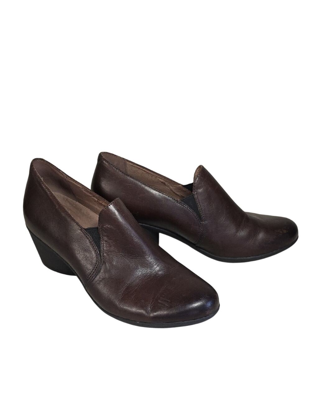 Dansko Robin Chocolate Burnished Calf Leather Low Heel Slip-On Shoes Womens 41